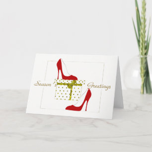 Festiva TARJETA DE navidades, RECIBIMIENTOS DE ZAPATOS ROJ