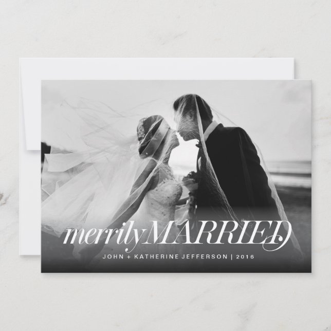 Festiva Tarjeta de Navidades recién casados y recién casad (Anverso)