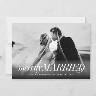 Festiva Tarjeta de Navidades recién casados y recién casad