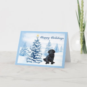Festiva Tarjeta de Navidades Recuperadores de Labrador Blu