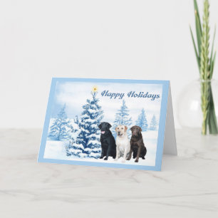 Festiva Tarjeta de Navidades Recuperadores de Labrador Blu
