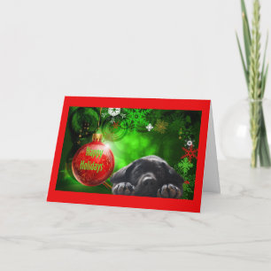 Festiva Tarjeta de Navidades Recuperadores de Labrador Red
