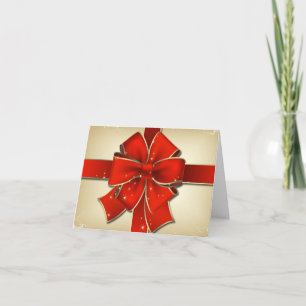 Festiva Tarjeta de Navidades Red Bow