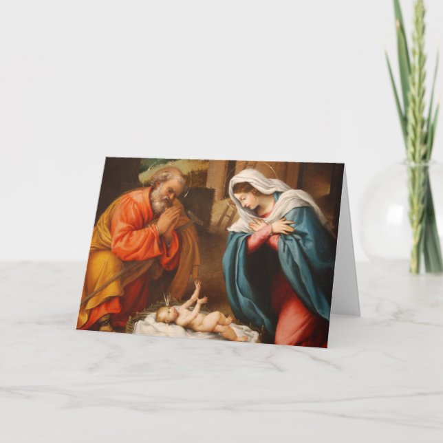 Festiva Tarjeta de Navidades religiosos (Anverso)
