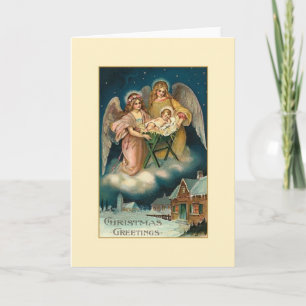Festiva Tarjeta de Navidades religiosos de los ángeles vic