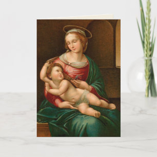 Festiva Tarjeta de Navidades religiosos infantiles y de Ma