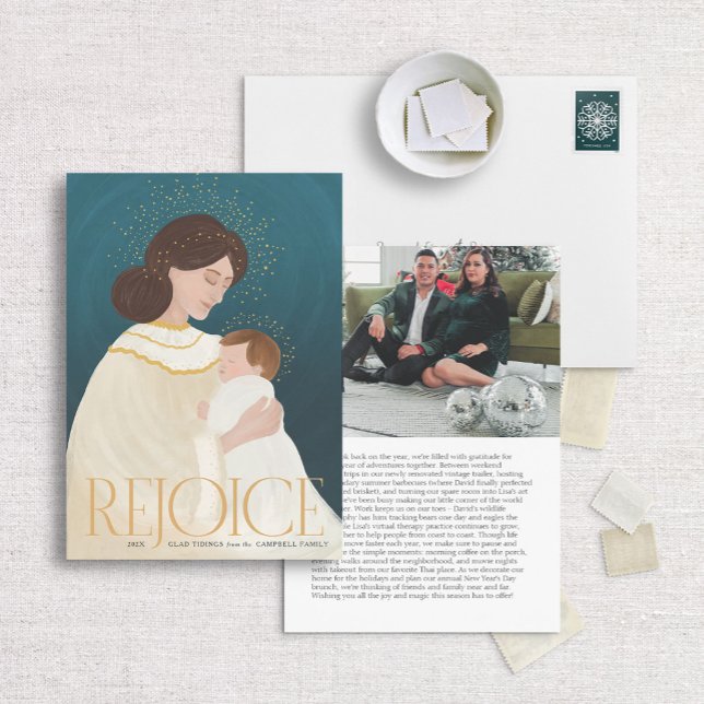 Festiva Tarjeta de Navidades religiosos Madonna e Infantil (Subido por el creador)