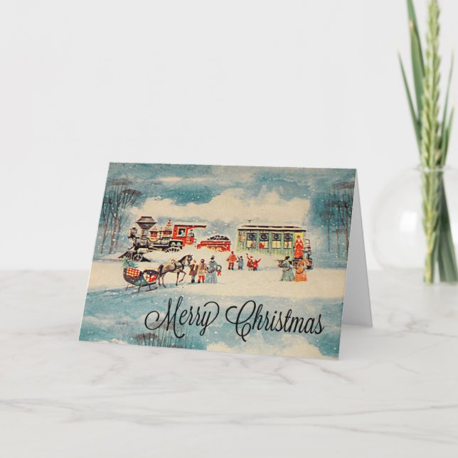 Festiva Tarjeta de Navidades retro (Anverso)