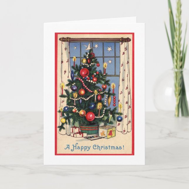 Festiva Tarjeta de Navidades retro (Anverso)