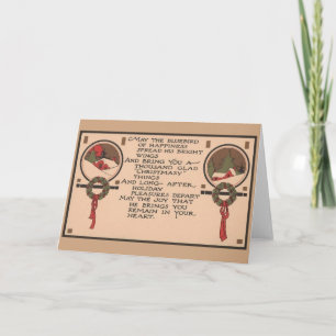 Festiva Tarjeta de Navidades Retro Bluebird