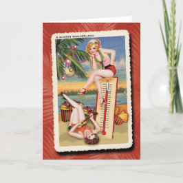 Festiva Tarjeta de Navidades Retro de Deseos Cálidos