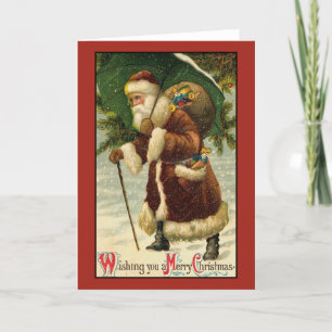 Festiva Tarjeta de Navidades retro de época victoriana