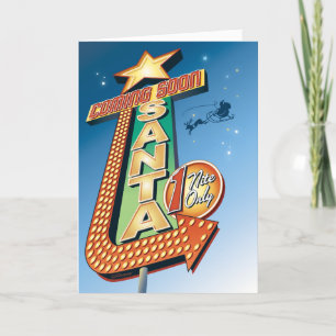 Festiva Tarjeta de Navidades retro del Rótulo Neon pronto