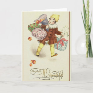 Festiva Tarjeta de Navidades Retro German Frohes Weihnacht