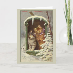 Festiva Tarjeta de Navidades Retro German Fröhliche Weihna