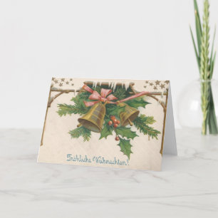 Festiva Tarjeta de Navidades Retro German Fröhliche Weihna