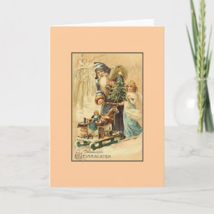 Festiva Tarjeta de Navidades Retro German Fröhliche Weihna