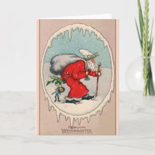 Festiva Tarjeta de Navidades Retro German Fröhliche Weihna
