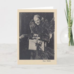 Festiva Tarjeta de Navidades retro italiano Buon Natale