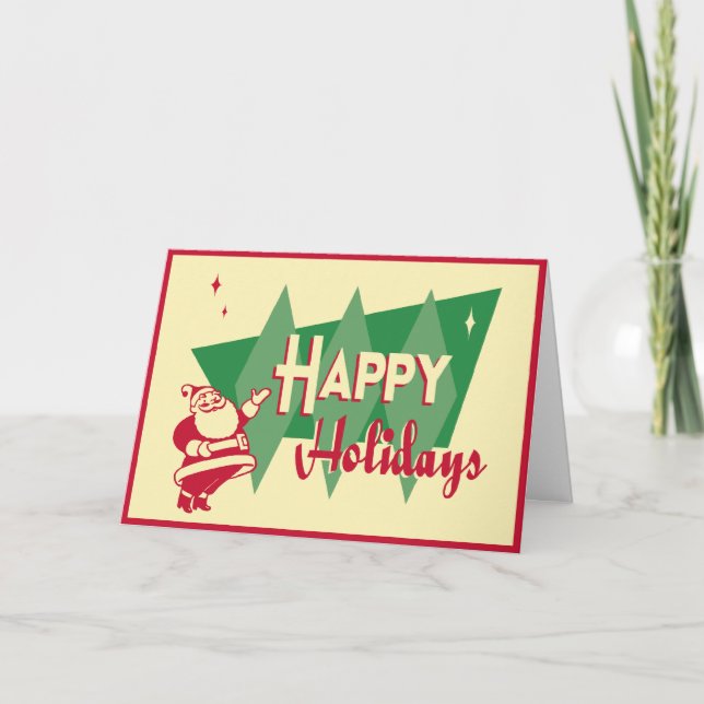 Festiva Tarjeta de Navidades Retro MCM (Anverso)