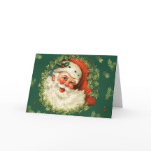 Tarjeta de Navidades Retro Santa