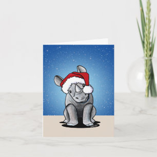 Festiva Tarjeta de Navidades Rhinoceros