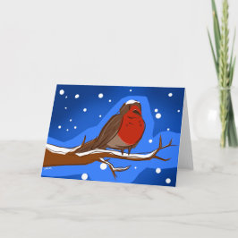 Festiva Tarjeta de Navidades Robin