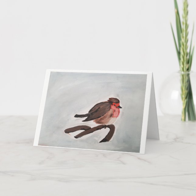 Festiva Tarjeta de navidades Robin (Anverso)