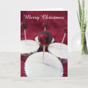 Festiva Tarjeta de Navidades Robin Cupcakes