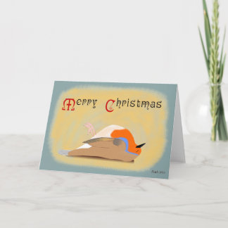 Festiva Tarjeta de Navidades Robin Muerto