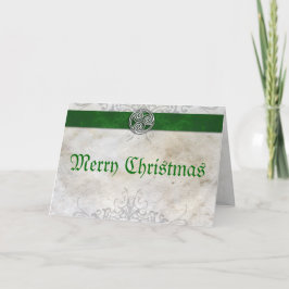 Festiva Tarjeta de Navidades rojos Celtic Knot Triskelion