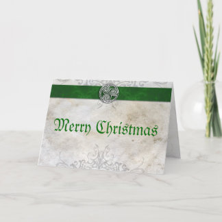 Festiva Tarjeta de Navidades rojos Celtic Knot Triskelion