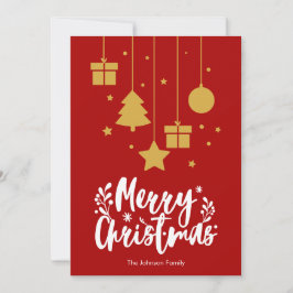 Festiva Tarjeta de Navidades rojos para caligrafía navideñ