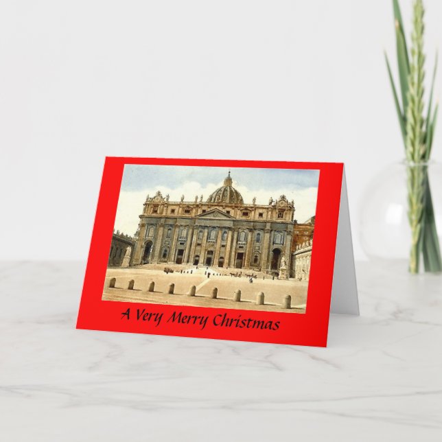 Festiva Tarjeta de Navidades - Roma, Vaticano (Anverso)
