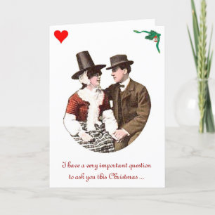 Festiva Tarjeta de Navidades románticos singulares