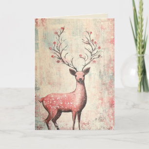 Festiva Tarjeta de Navidades rosados vintage EDITABLE