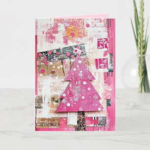 Festiva Tarjeta de Navidades rosados vintage EDITABLE