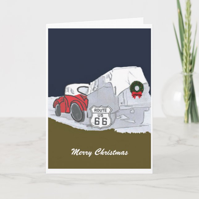 Festiva Tarjeta de Navidades Route 66 (Anverso)