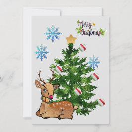 Festiva Tarjeta de Navidades Rudolf