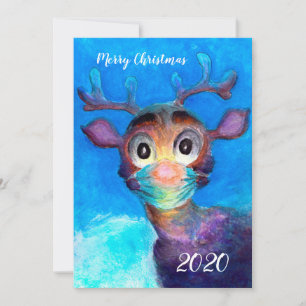 Festiva Tarjeta de Navidades Rudolph enmascarada