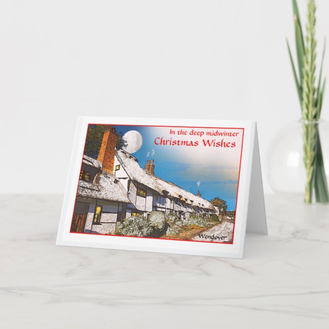 Festiva Tarjeta de Navidades Rustic Chilterns (Anverso)