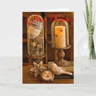Festiva Tarjeta de Navidades Rustic Cloche