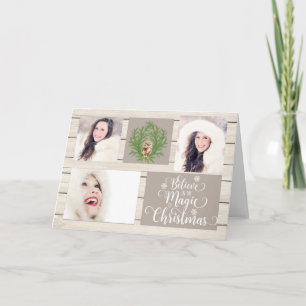 Festiva Tarjeta de Navidades Rústicos de Fotografía de Mad