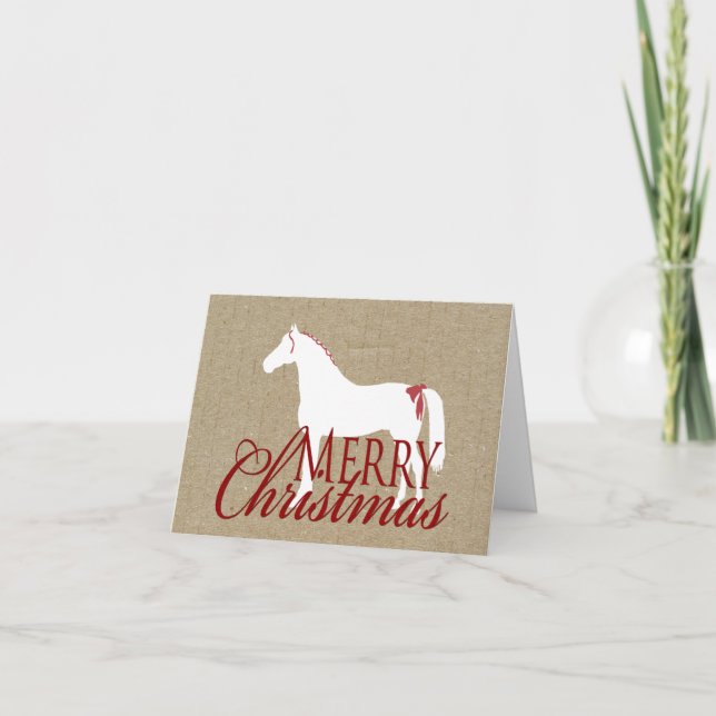 Festiva Tarjeta de Navidades Rústicos Rojos y Blancos (Anverso)