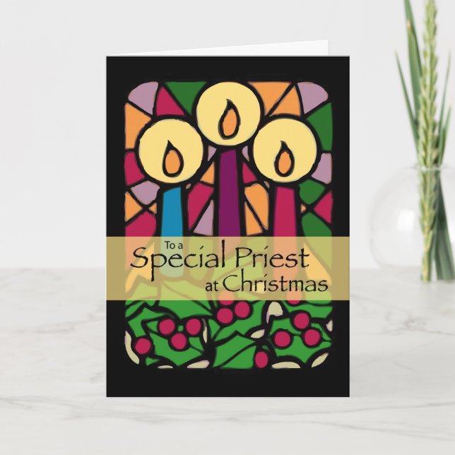 Festiva Tarjeta de Navidades sacerdotes (Anverso)