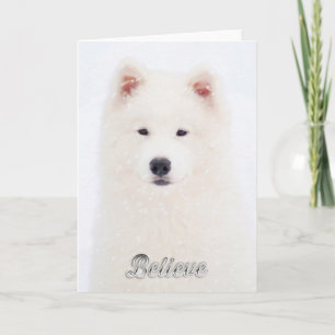 Festiva Tarjeta de Navidades Samoyed