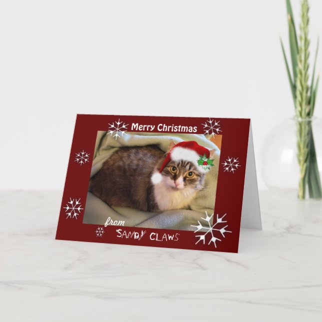 Festiva Tarjeta de Navidades "Sandy Claws" (Anverso)