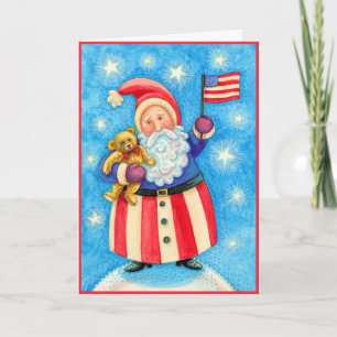 Festiva Tarjeta de navidades: Santa Claus estadounidense c