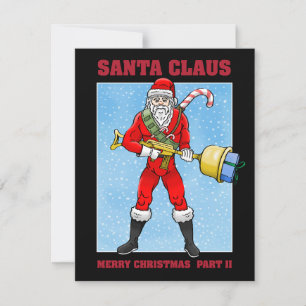 Festiva Tarjeta de Navidades Santa Claus Merry Christmas P