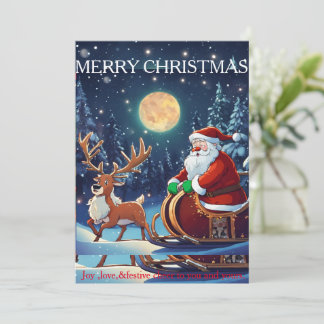 Festiva Tarjeta de Navidades "Santa Claus' Sleigh Ride"
